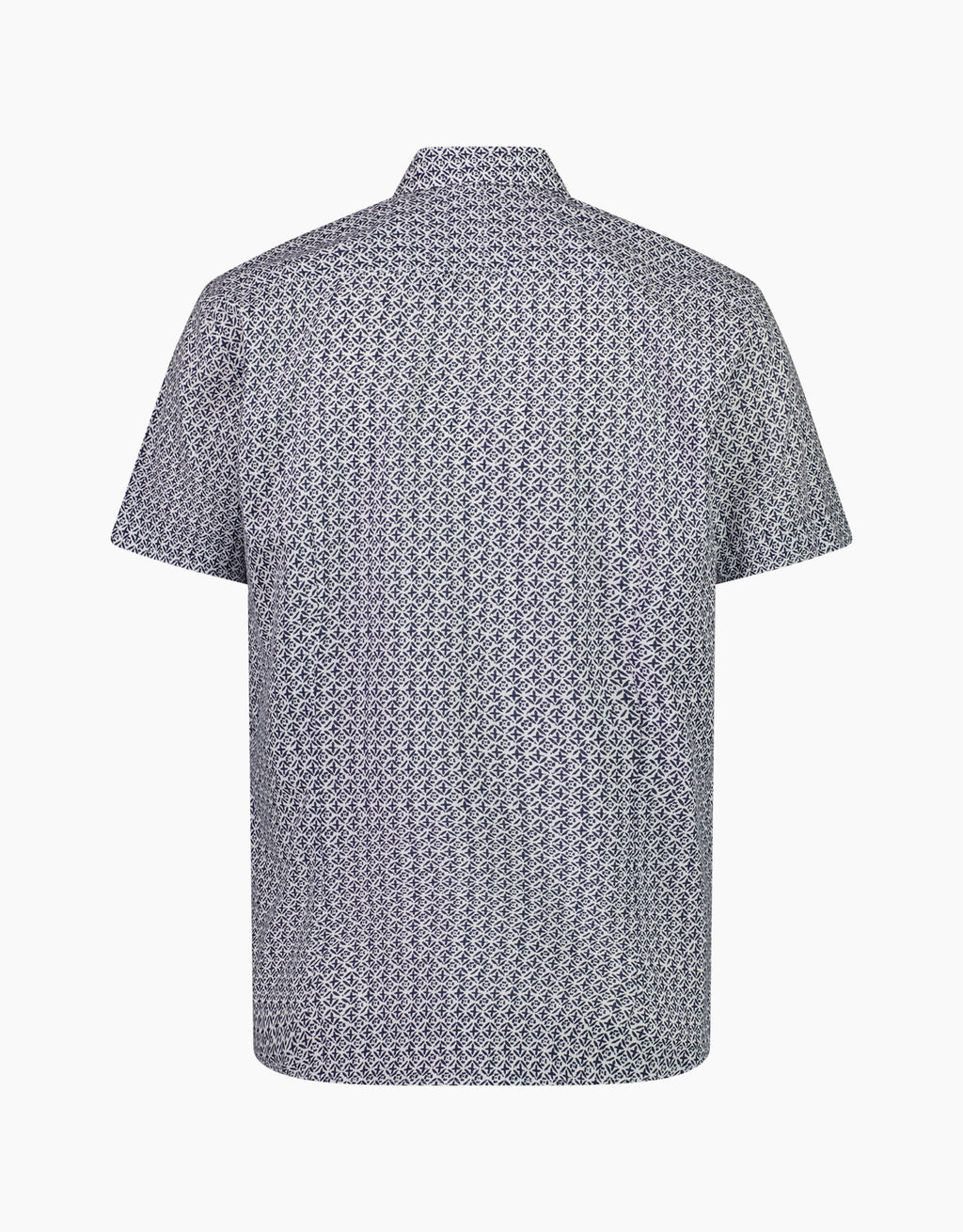 Waihi Navy Printed Short Sleeve Shirt