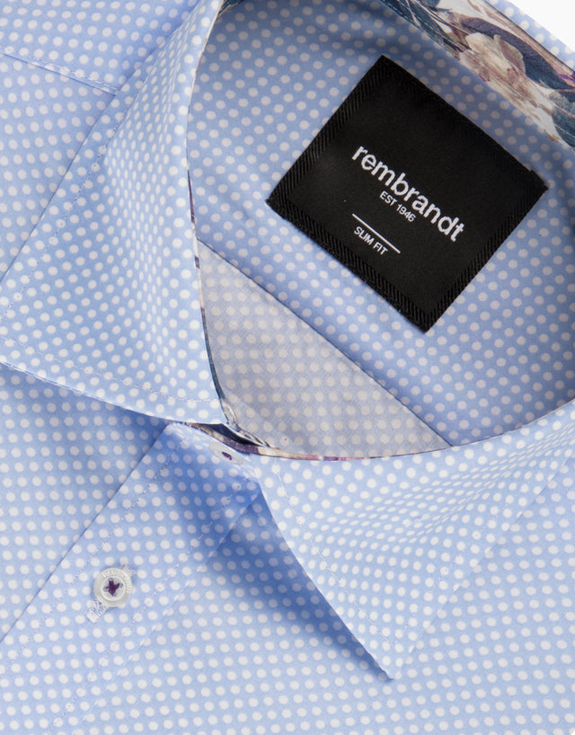 Barbican Light Blue Spot Shirt