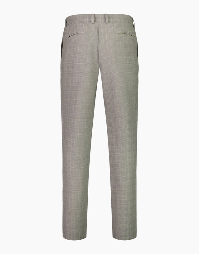 Enz Beige & Grey Check Trouser