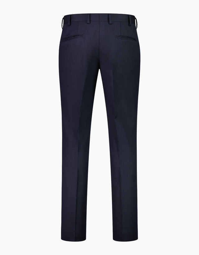 Lotus Navy Wool Stretch Twill Trouser