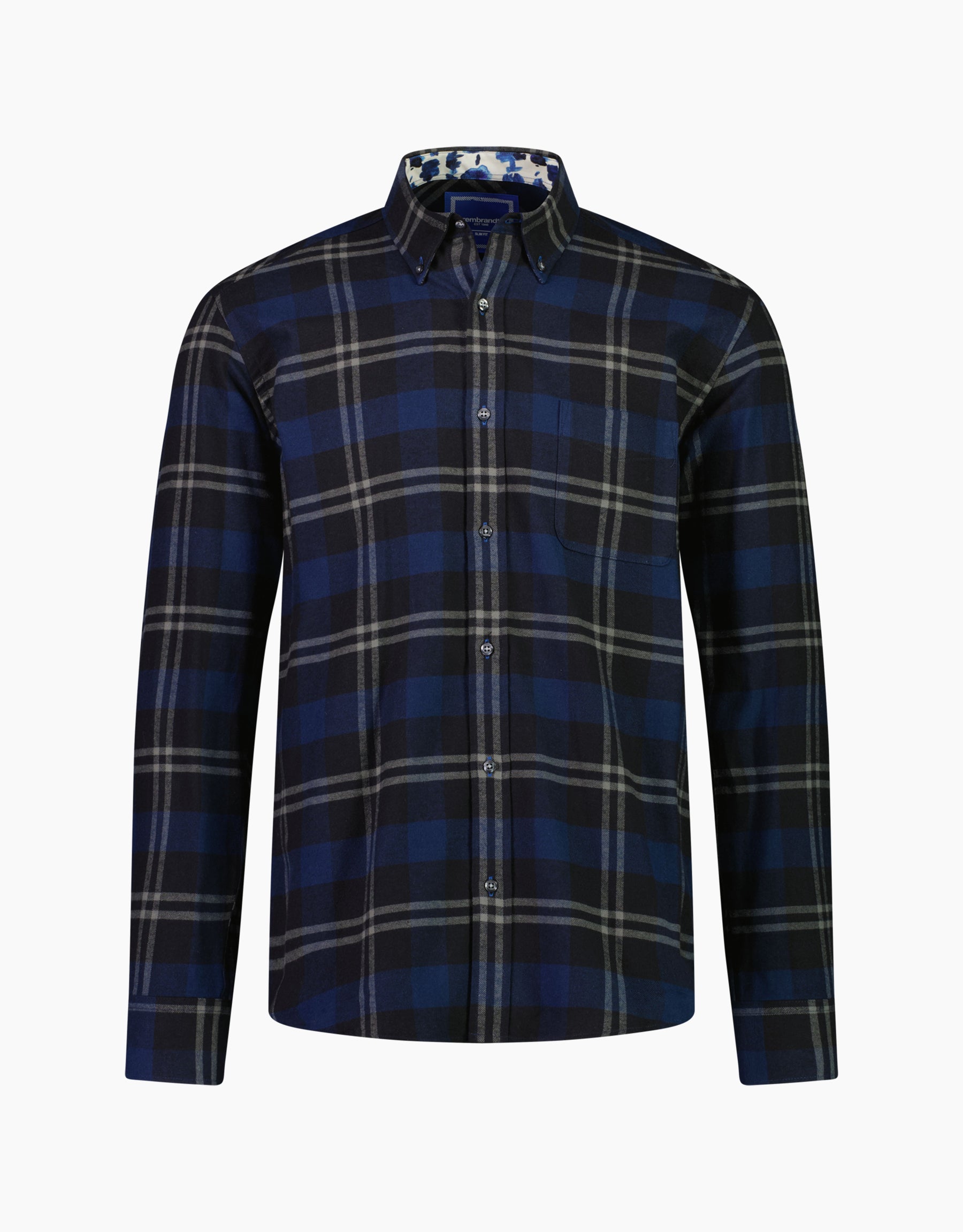 Ohope Blue & Black Check Flannel Shirt