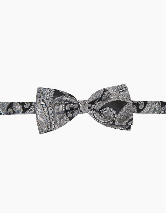 Black & White Paisley Bow Tie