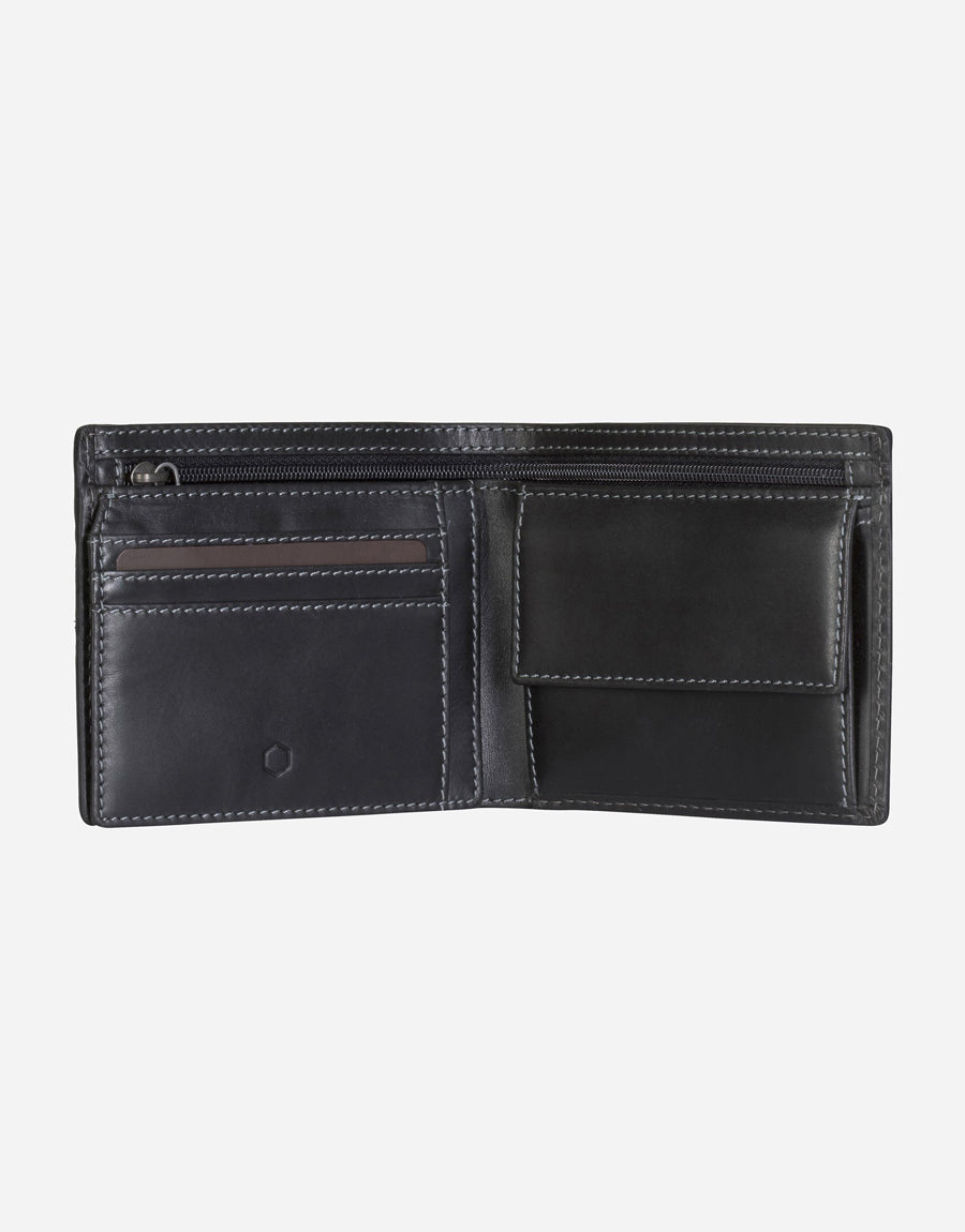 Jekyll & Hide Texas Large Billfold Wallet With Coin Black