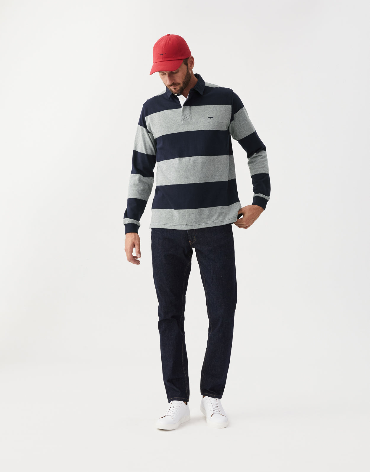 R.M. Williams Tweedale Navy/Grey Rugby Top