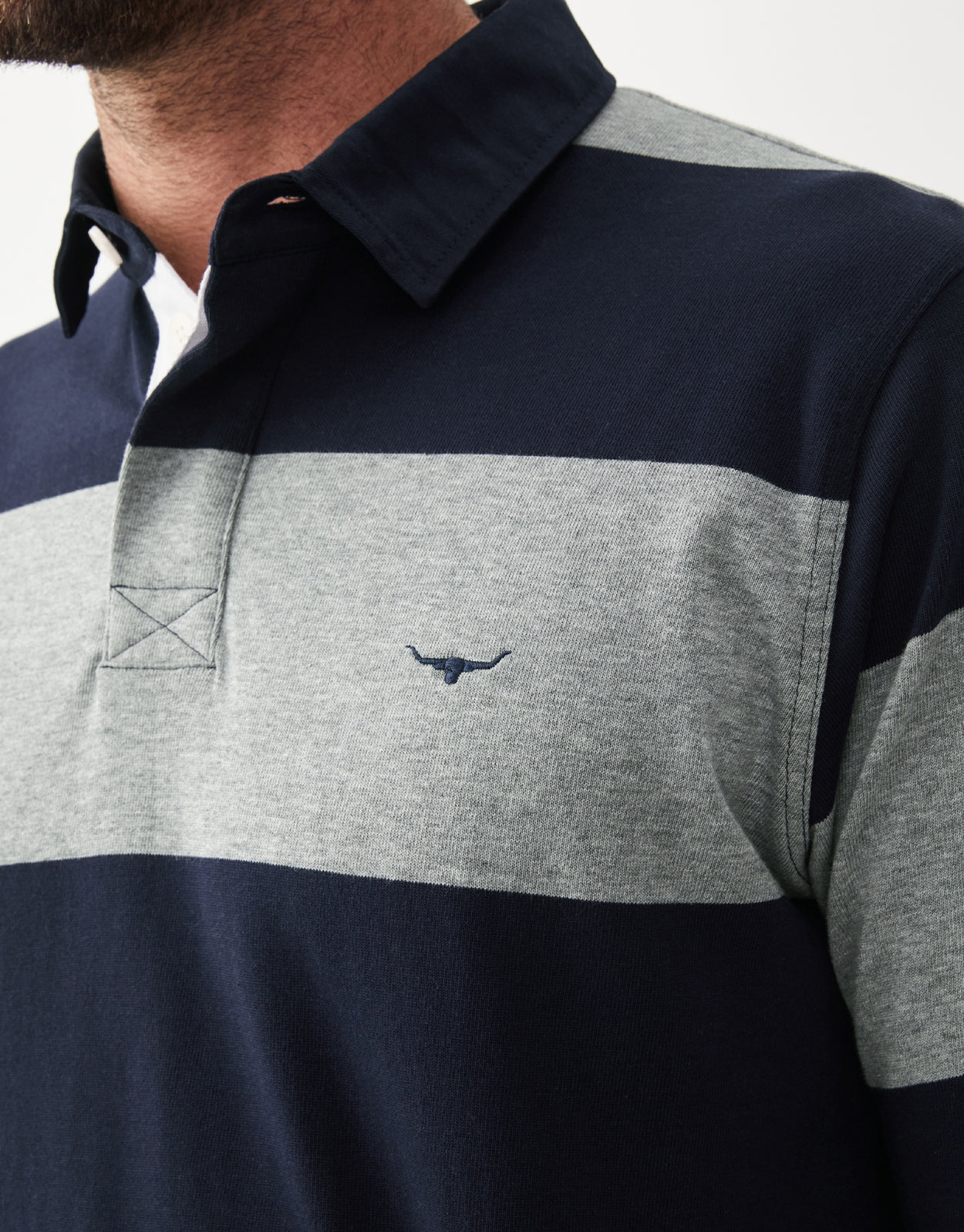 R.M. Williams Tweedale Navy/Grey Rugby Top