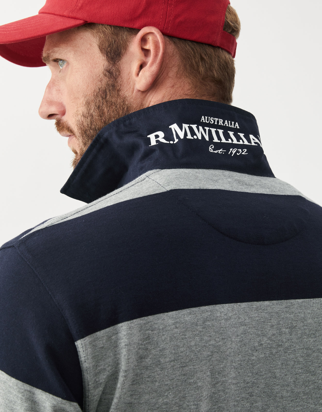 R.M. Williams Tweedale Navy/Grey Rugby Top