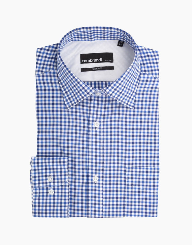 Sinatra Blue Check Business Shirt
