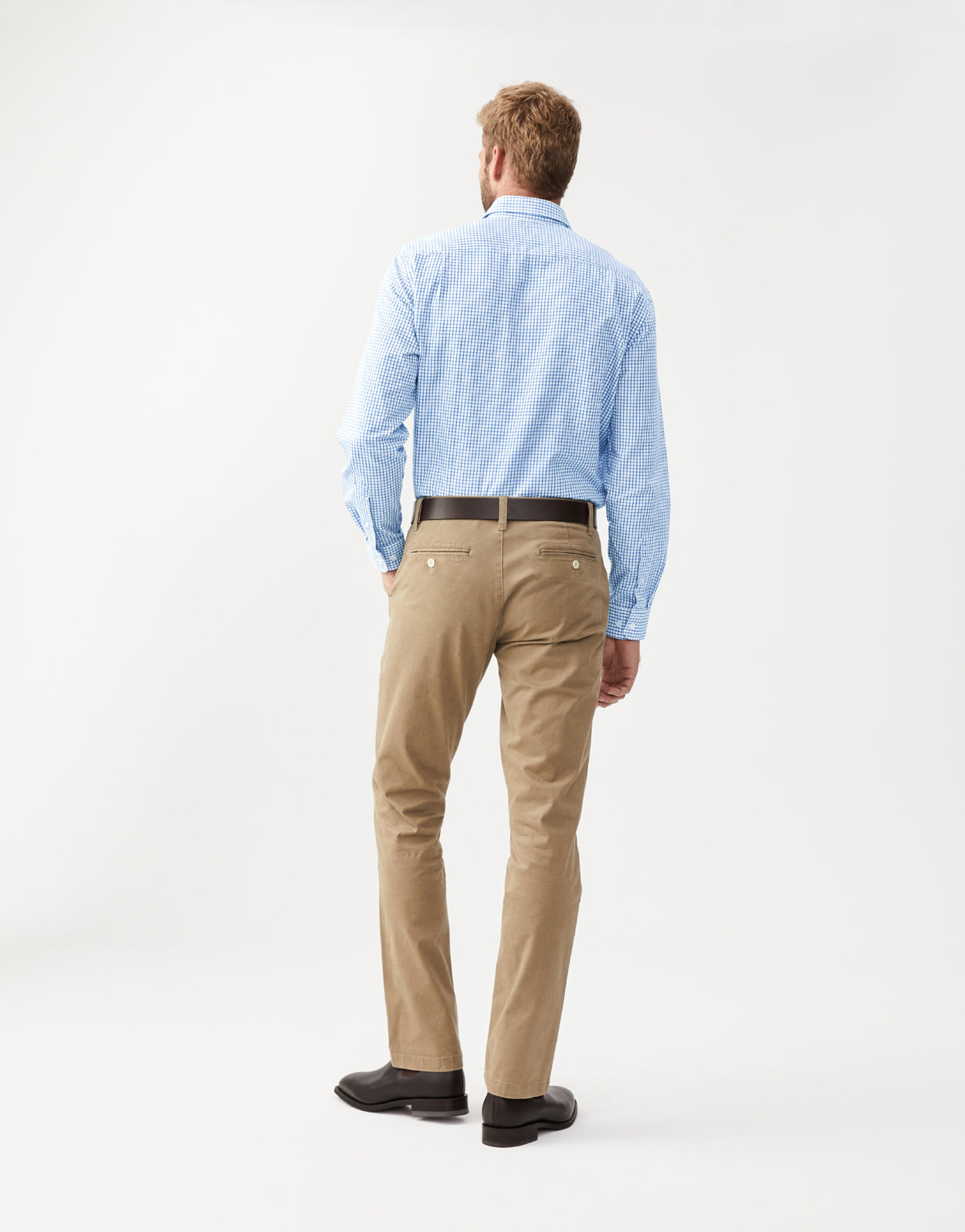 R.M. Williams Collins White & Blue Twill Check Shirt