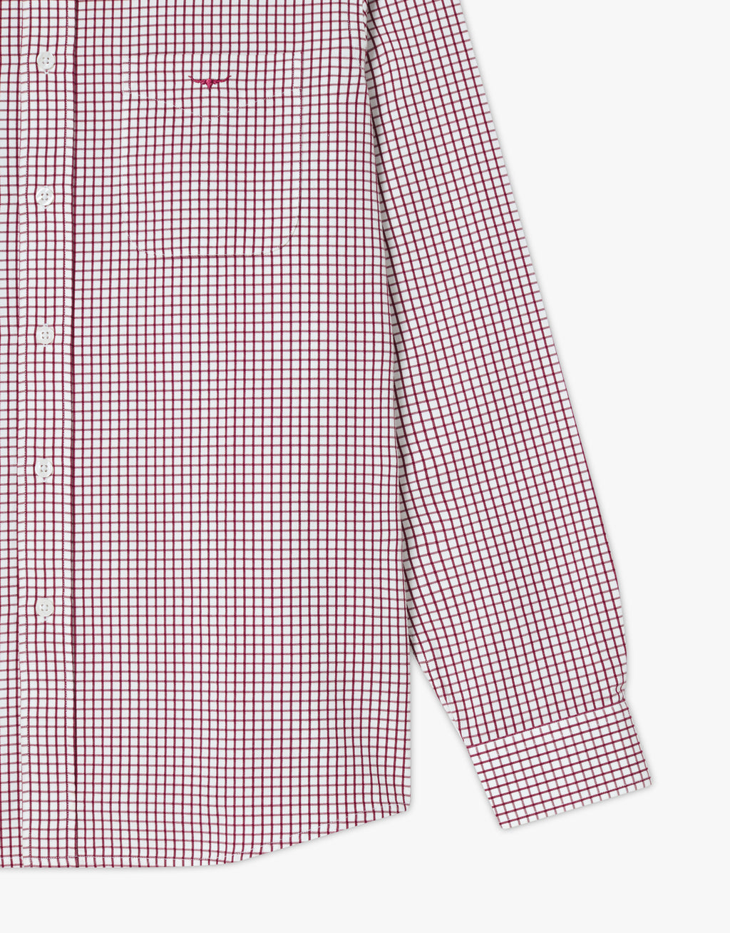 R.M. Williams Collins Burgundy & White Twill Shirt