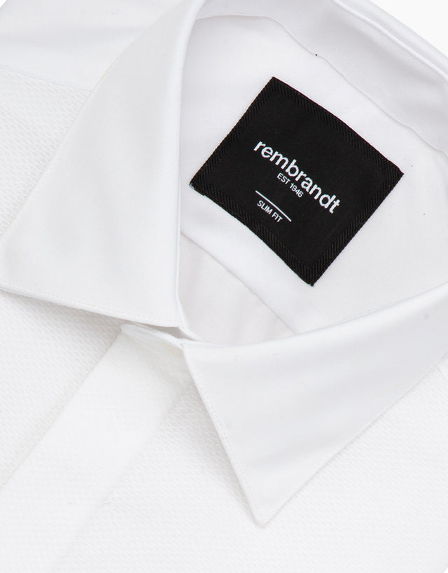 Avalon White Twill Formal Shirt with Marcella Bib and Cuffs