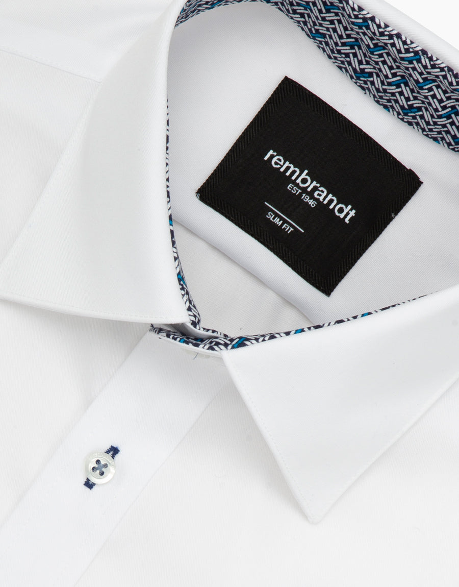 Barbican White Fine Twill Shirt