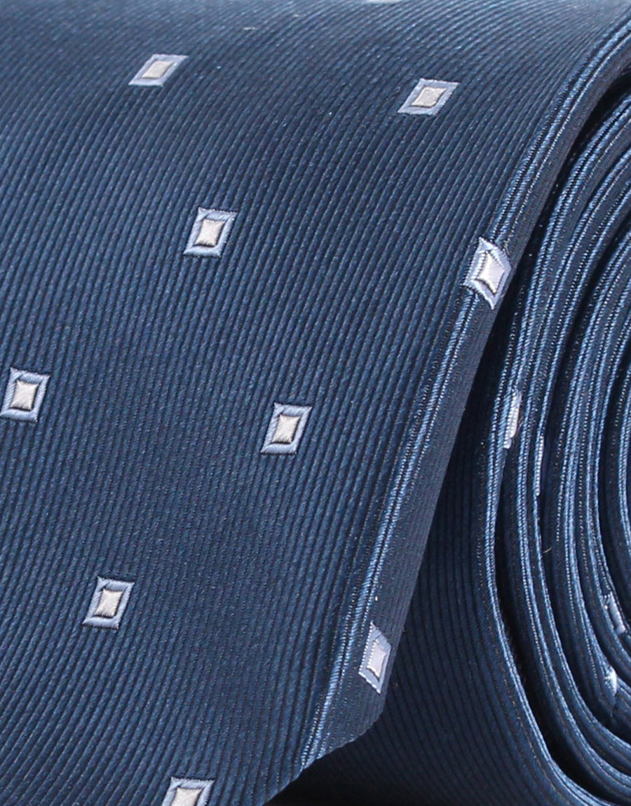Navy & blue diamond silk tie