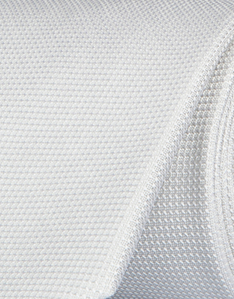 Plain Silver Silk Tie