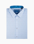 Waihi Light Blue Dot Short Sleeve Shirt