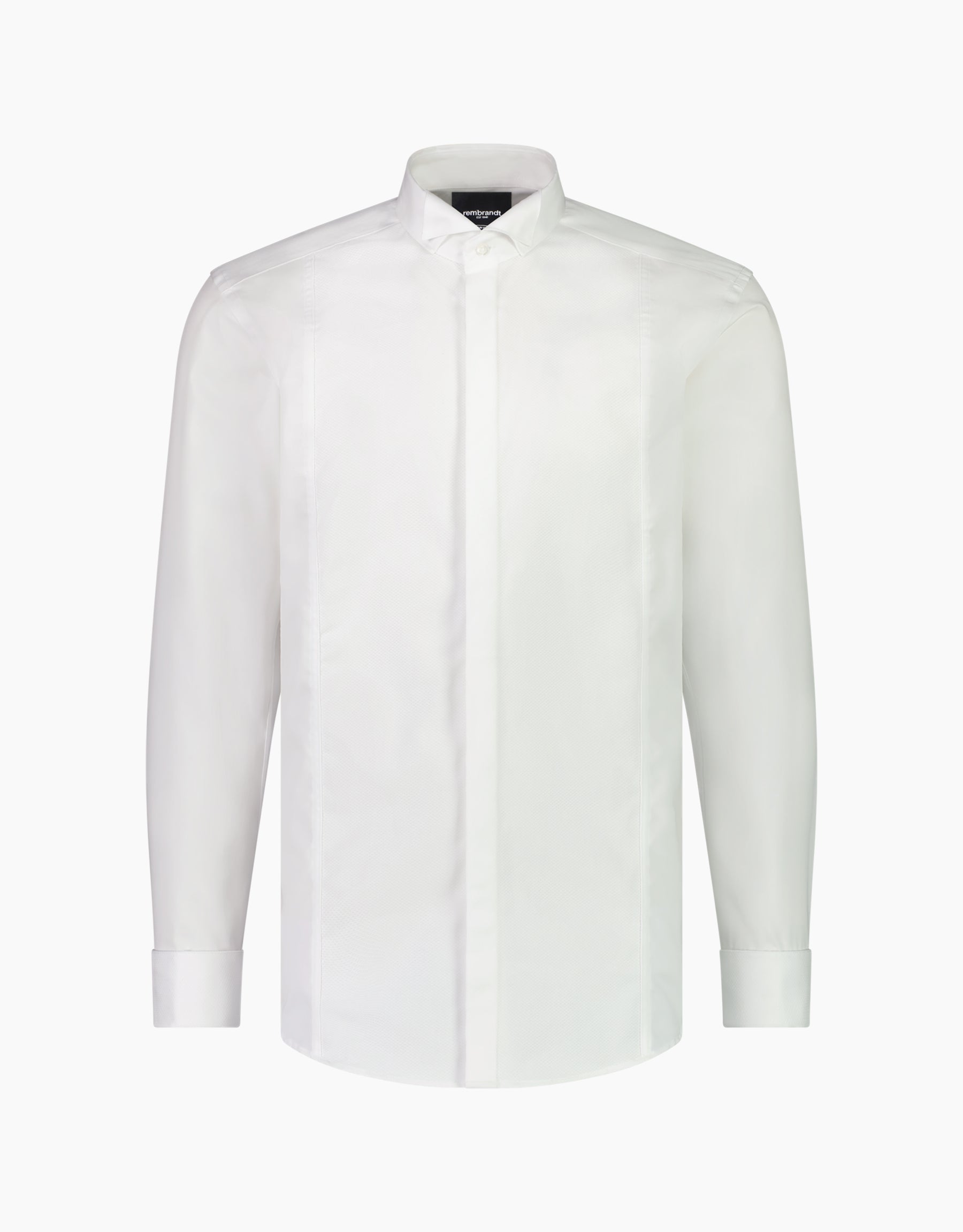 Hire Strand White Twill Formal Shirt with Marcella Bib and Cuffs