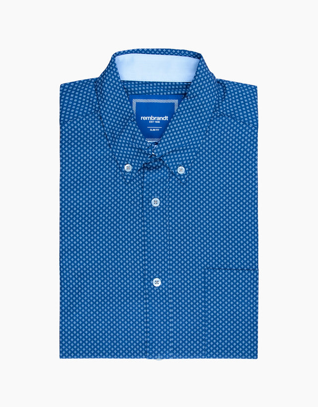 Ohope Blue & White Print Shirt
